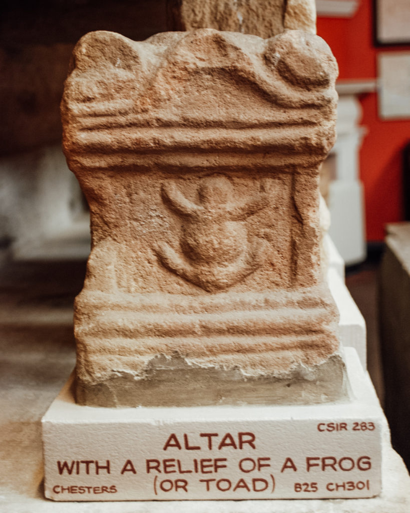 Roman frog statue, Chester's Roman Fort Museum