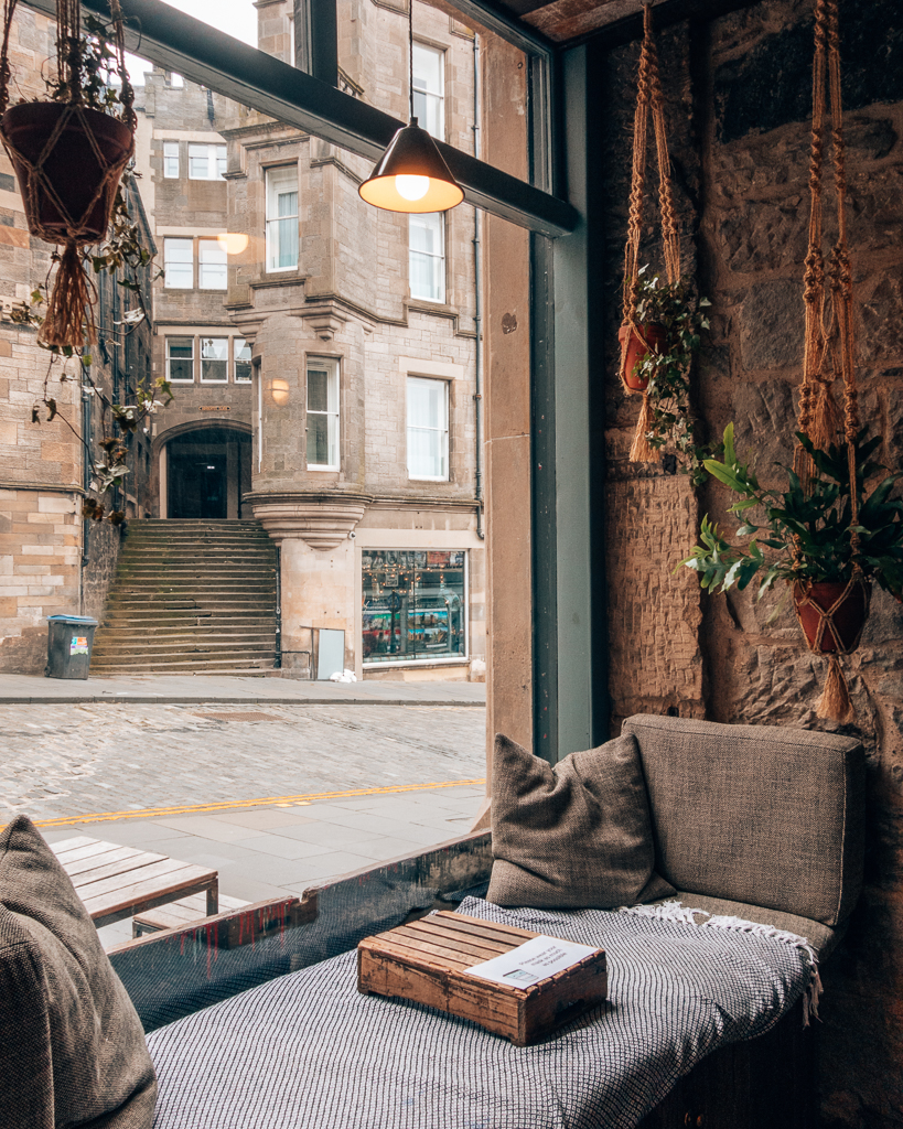 Window seat at The Milkman, Edinburgh