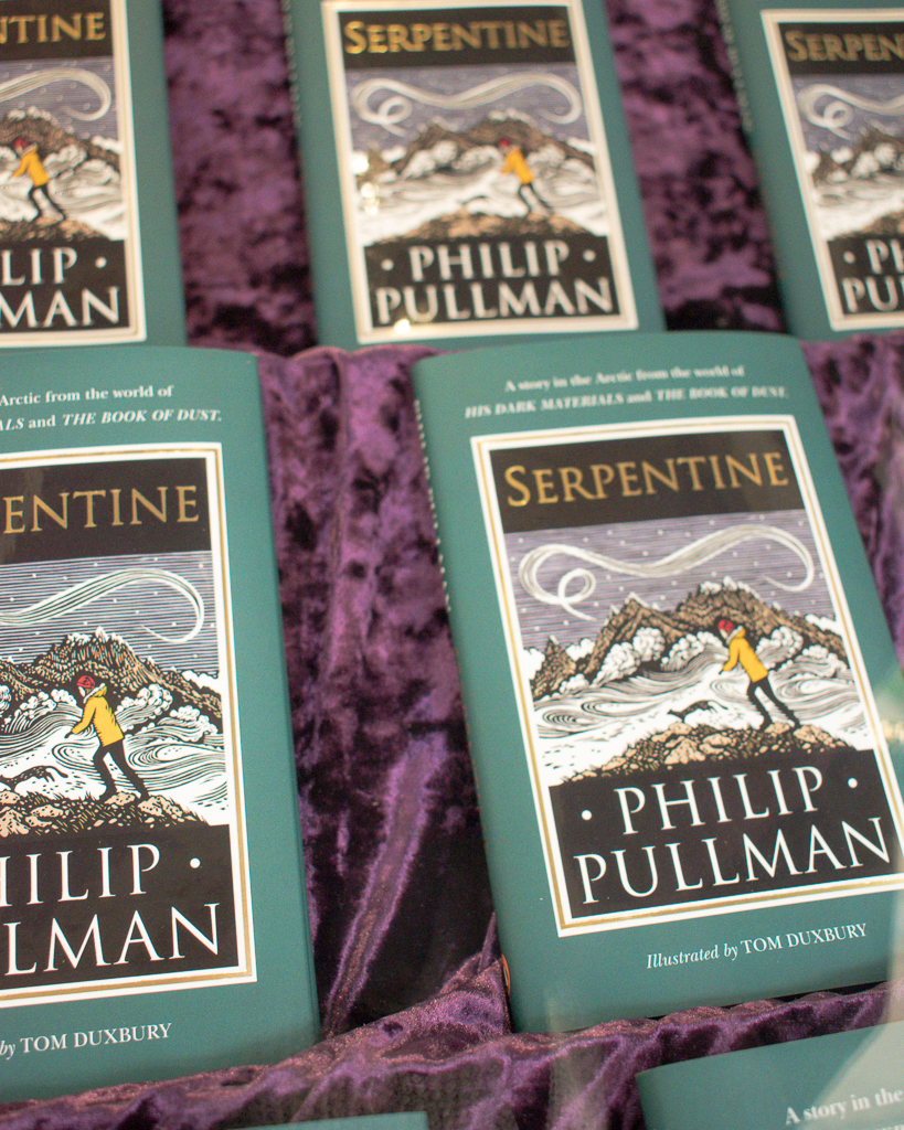 Philip Pullman novels on display, Blackwell's Oxford