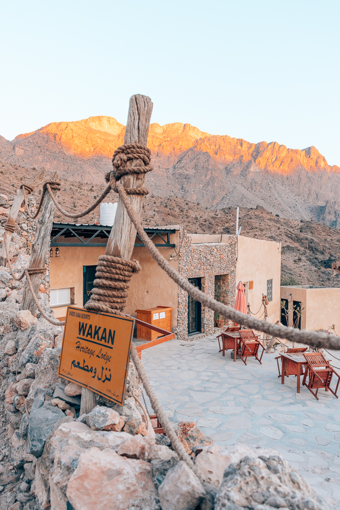 Sunrise on the mountains behind Sama Wakan Heritage Hotel
