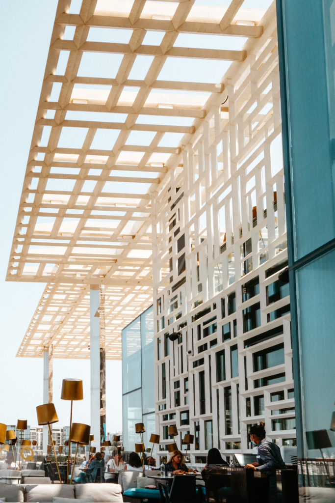 Design exterior of Huqqa on the marina at Al Mouj, Muscat