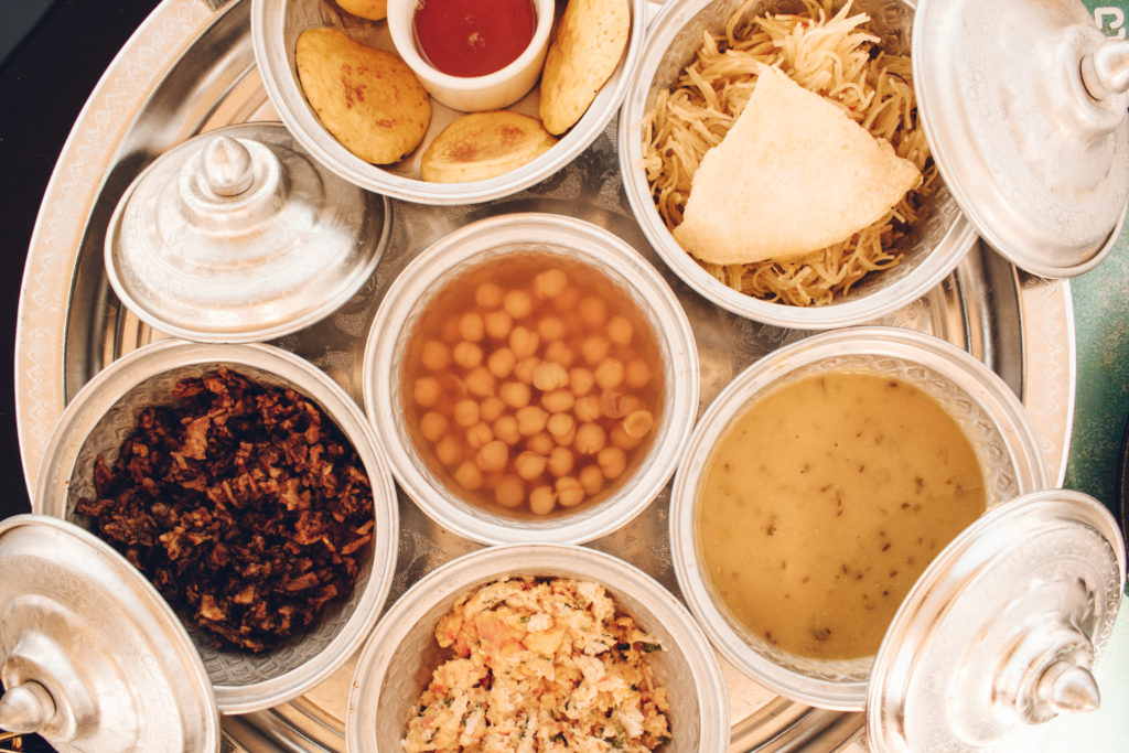 Omani breakfast spread at Nana's, Muscat