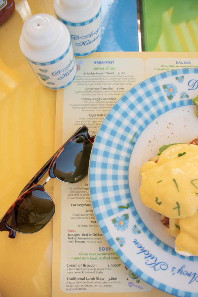 Eggs Benedict breakfast at D'Arcy's, Muscat