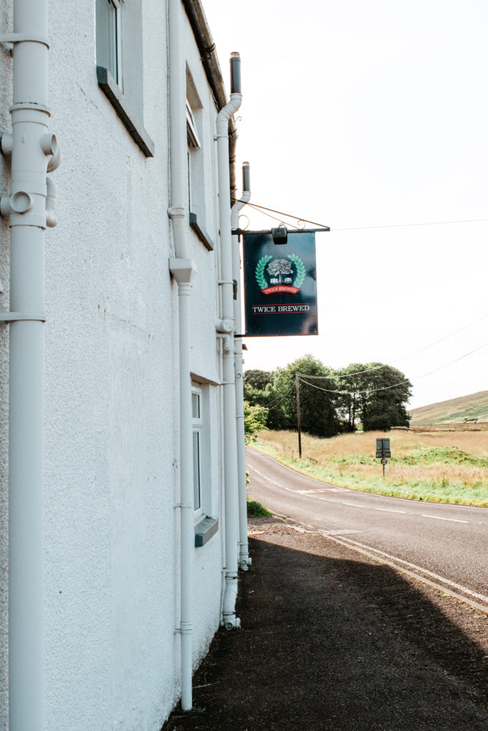 Outside of Twice Brewed Inn, along Hadrian's Wall