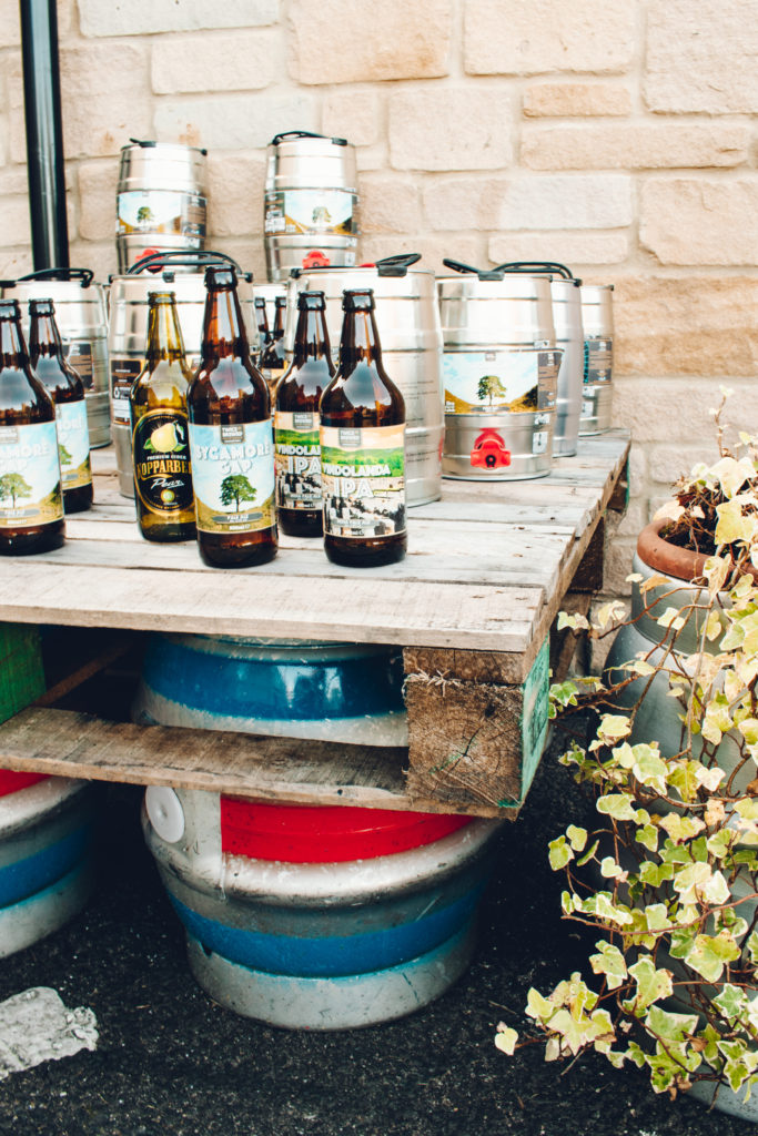 Locally brewed beers at Twice Brewed Inn