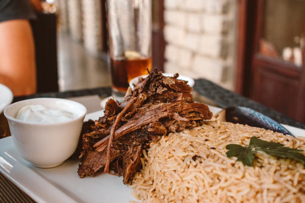 Plate of Omani Shuwa at Bait al Luban, Muttrah, Muscat