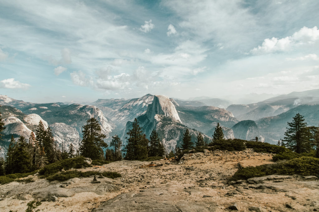 View over Yosemite from base of Sentinel Dome