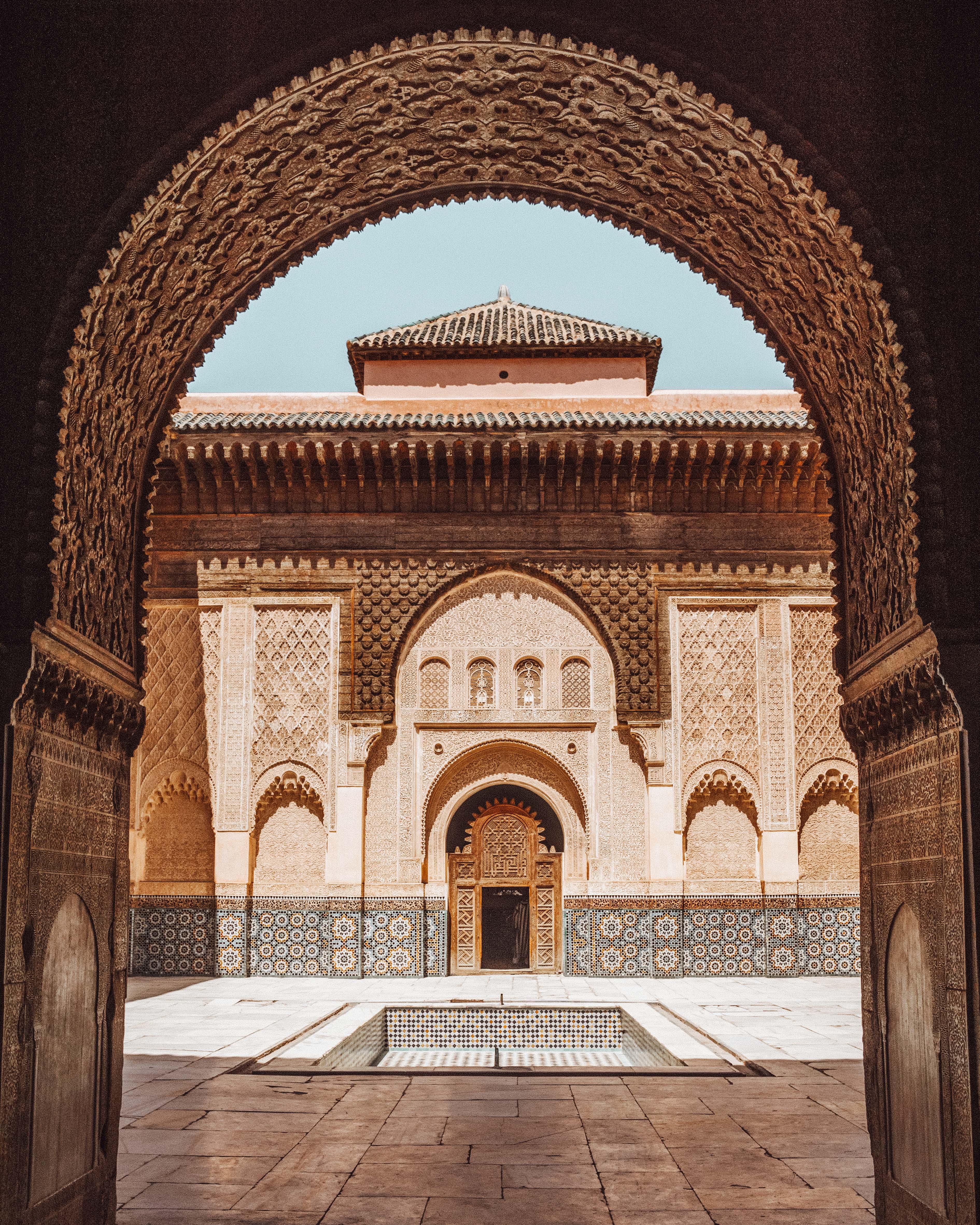 Interior of Ben Youssef Mosque Marrakesh