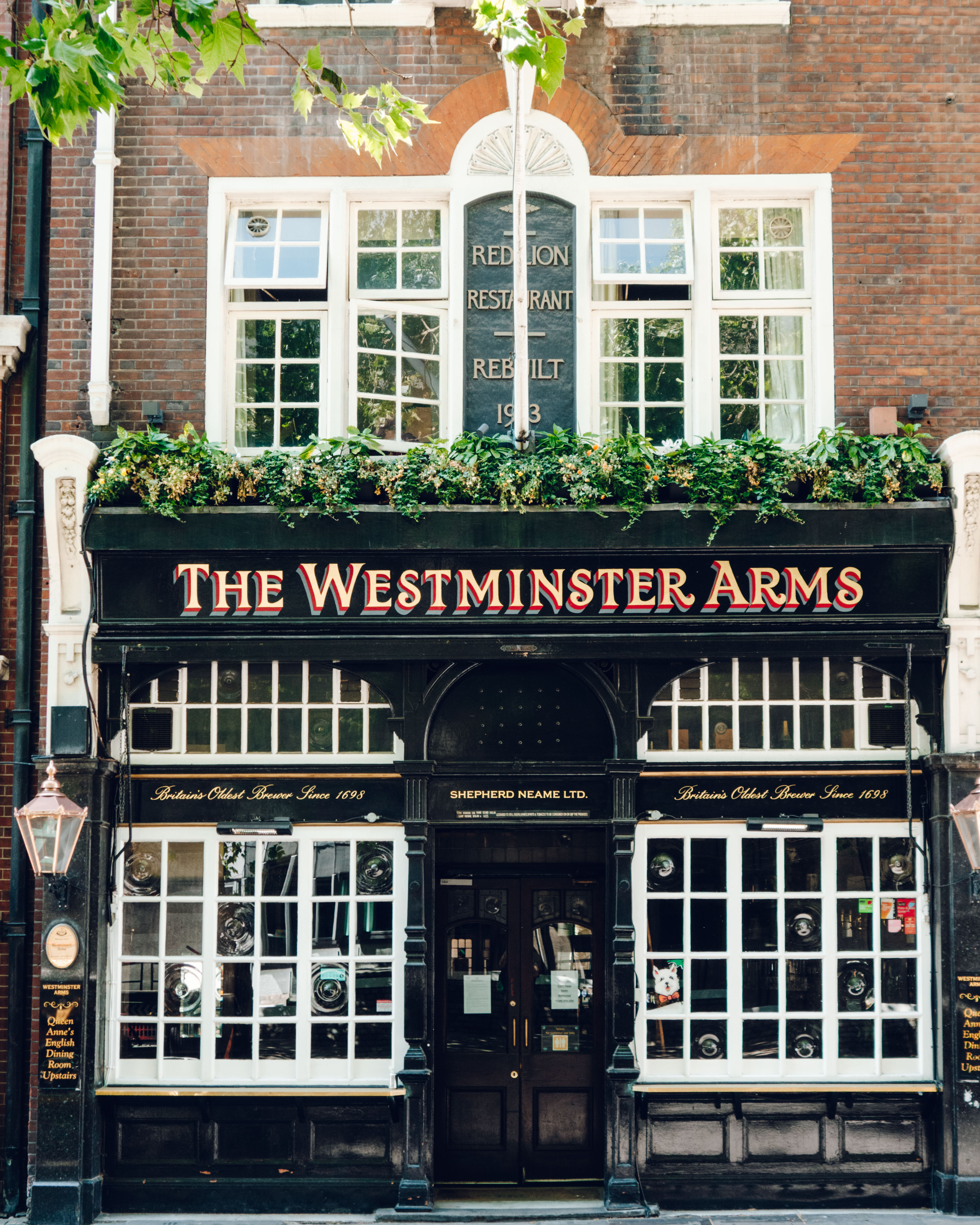 Front of the Westminster Arms Pub