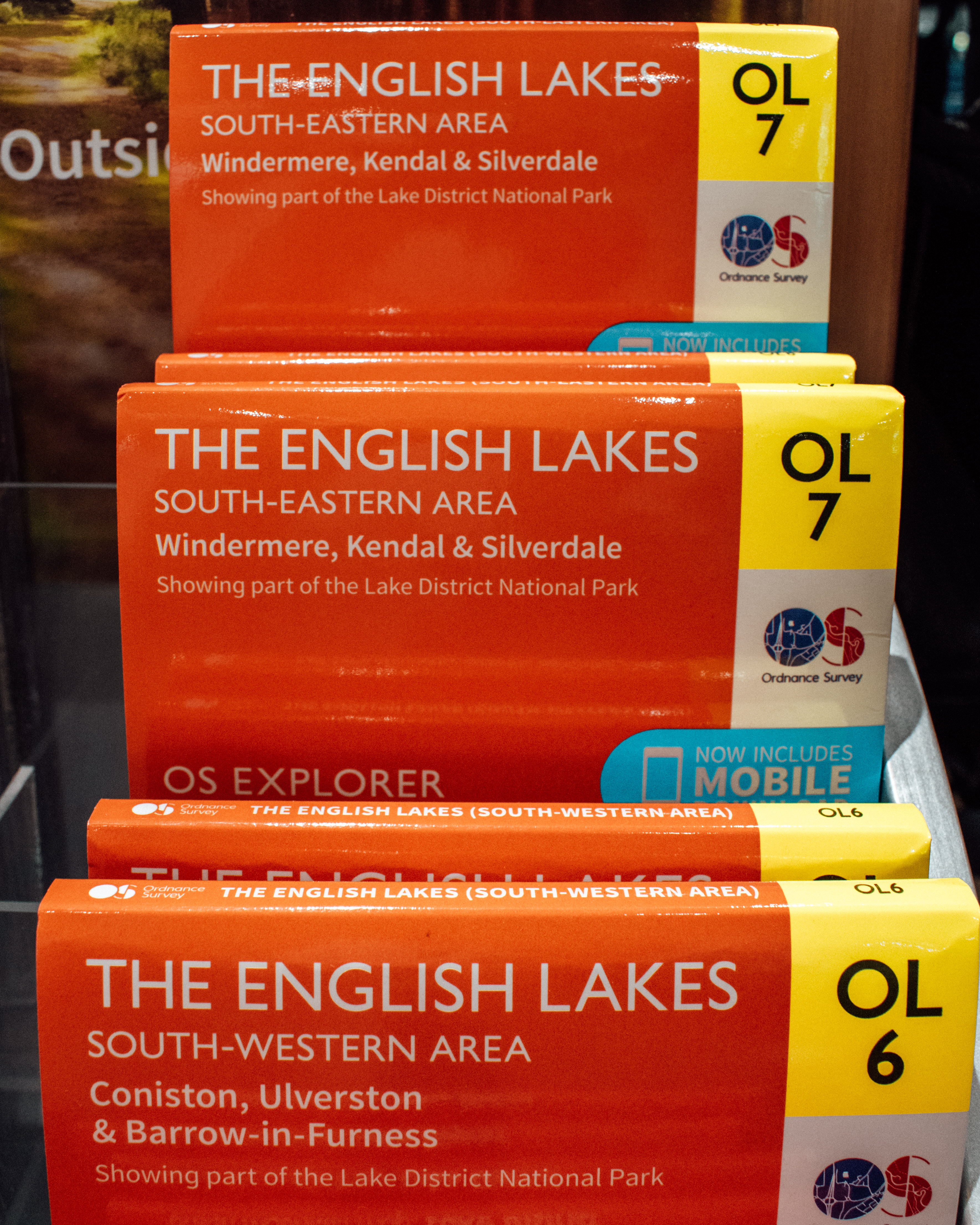 Ordinance Survey maps for the Lake District stacked up