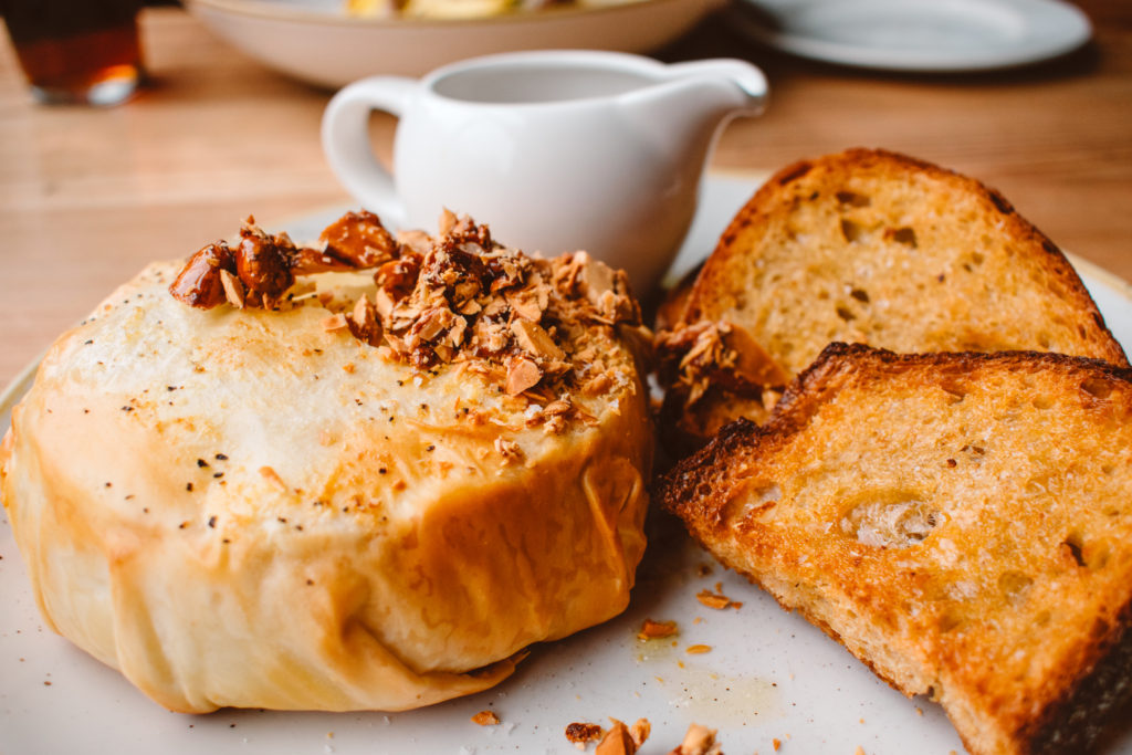 Baked Camembert and toast at The Crabtree  - one of London's best pubs for foodies.