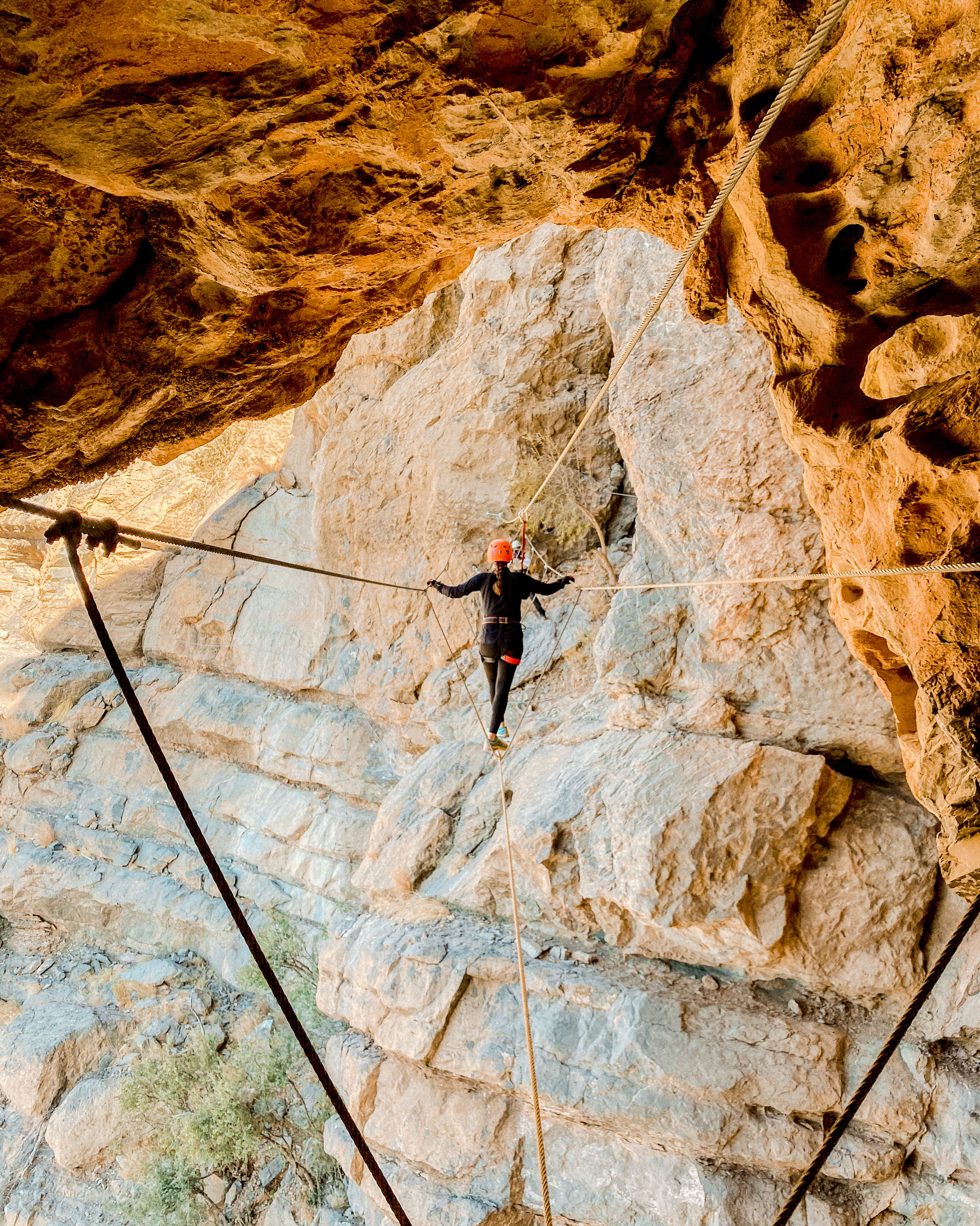 Woman on via ferrata 