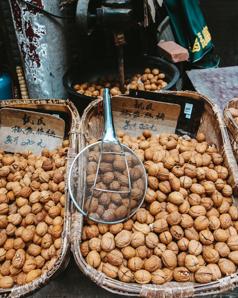 Nuts of sale on a stall in Xi'An's Muslim Quarter