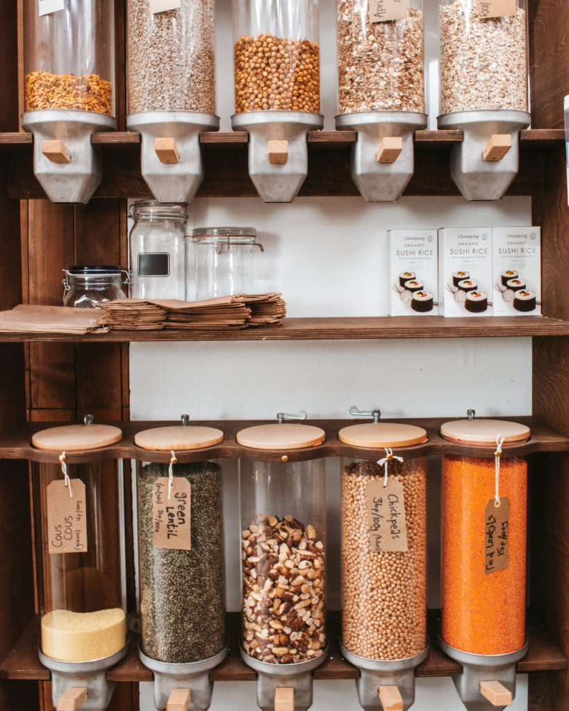 Jars of lentils and cereals at The Rattle Ghyll Deli and Café
