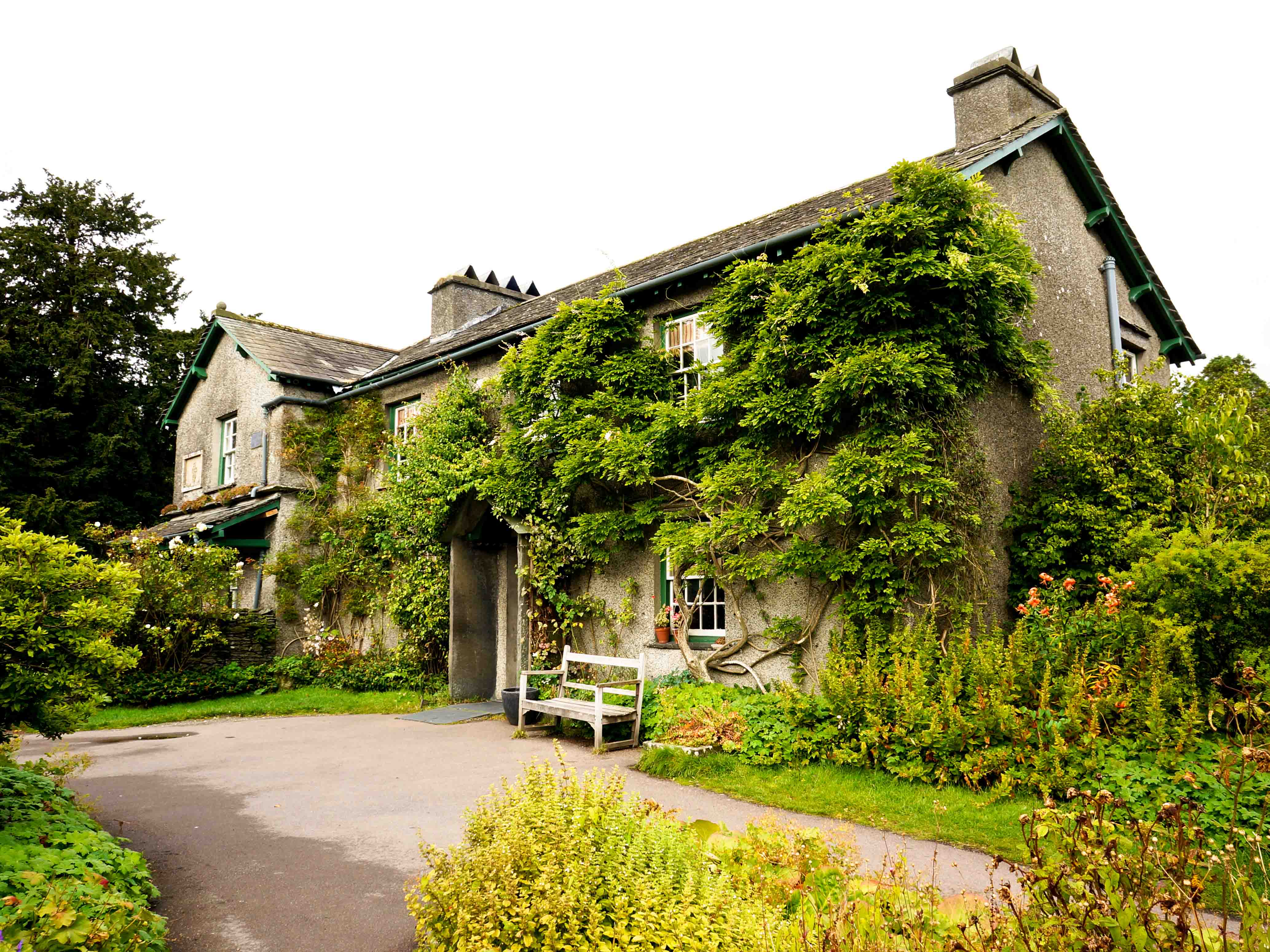 Greenery covered exterior of Beatrix Potter's Lake District home, Hill Top