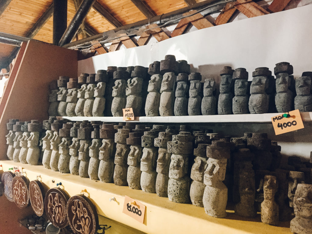Miniature moai on sale in Hanga Roa