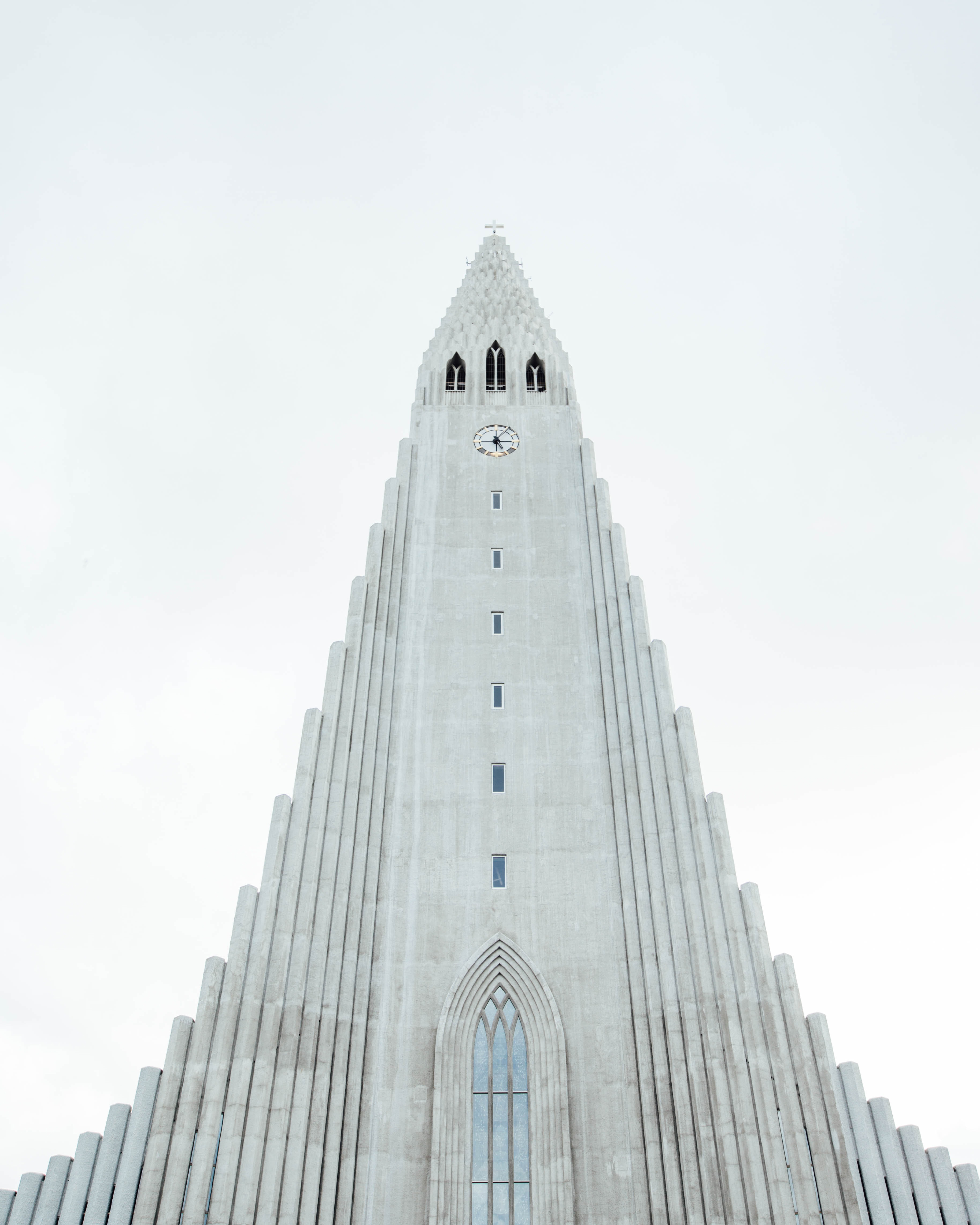 Outside of Hallgrímskirkja, REykjavik, on a winter's afternoon