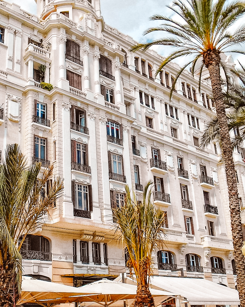 White ornate architecture in Alicante.