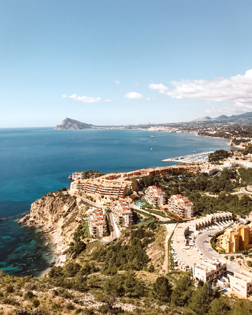 View from Sierra de Toix over coastline of Costa Blanca.