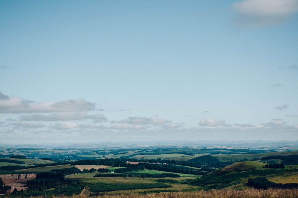 View over the Scottish Borders from Carter Bar, the border between England and Scotland