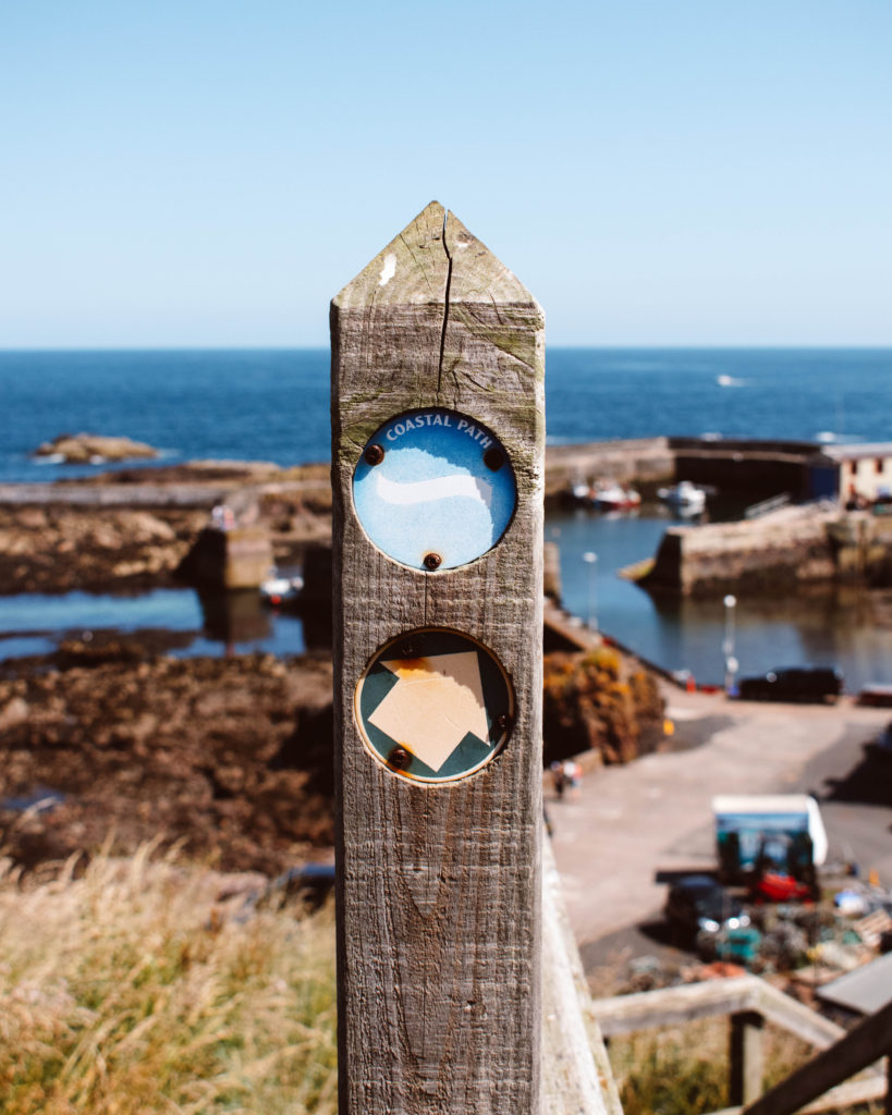 Marker on the Berwickshire Coastal Path at St Abbs