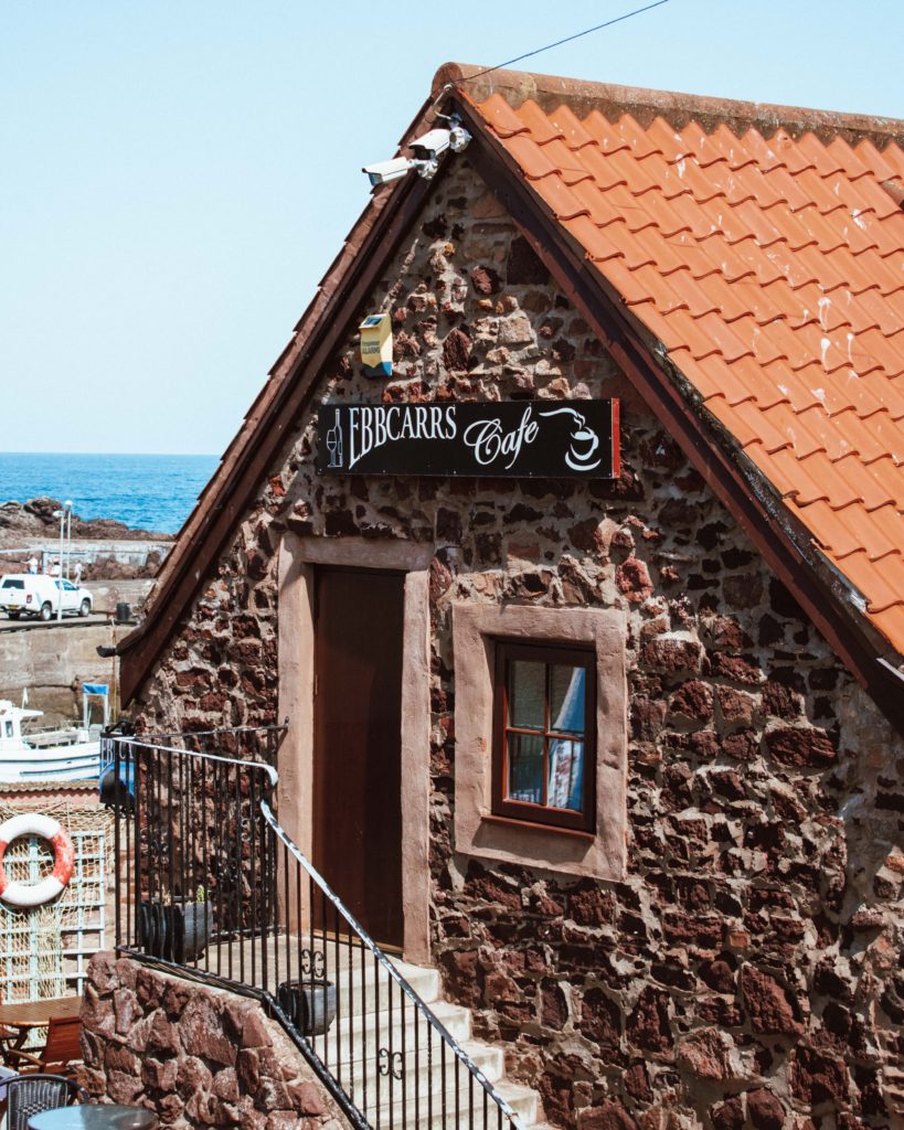 Entrance to Ebbcarrs Cafe in St Abbs