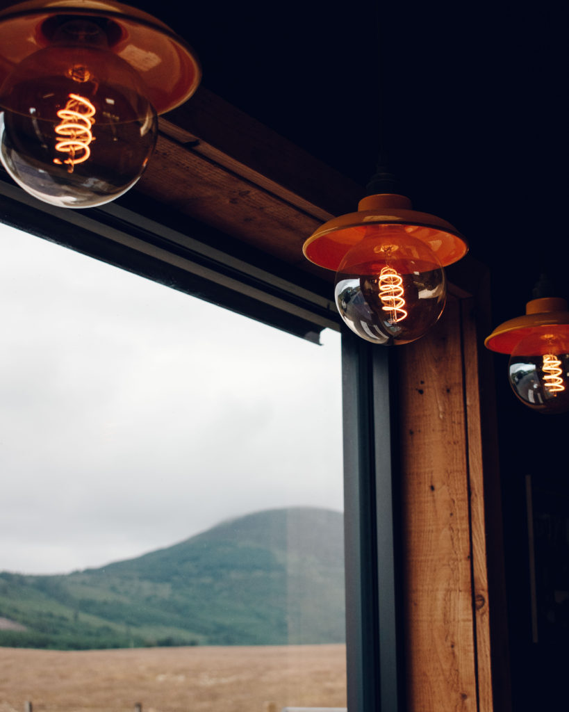 View through the window of Glenbrittle Campsite cafe