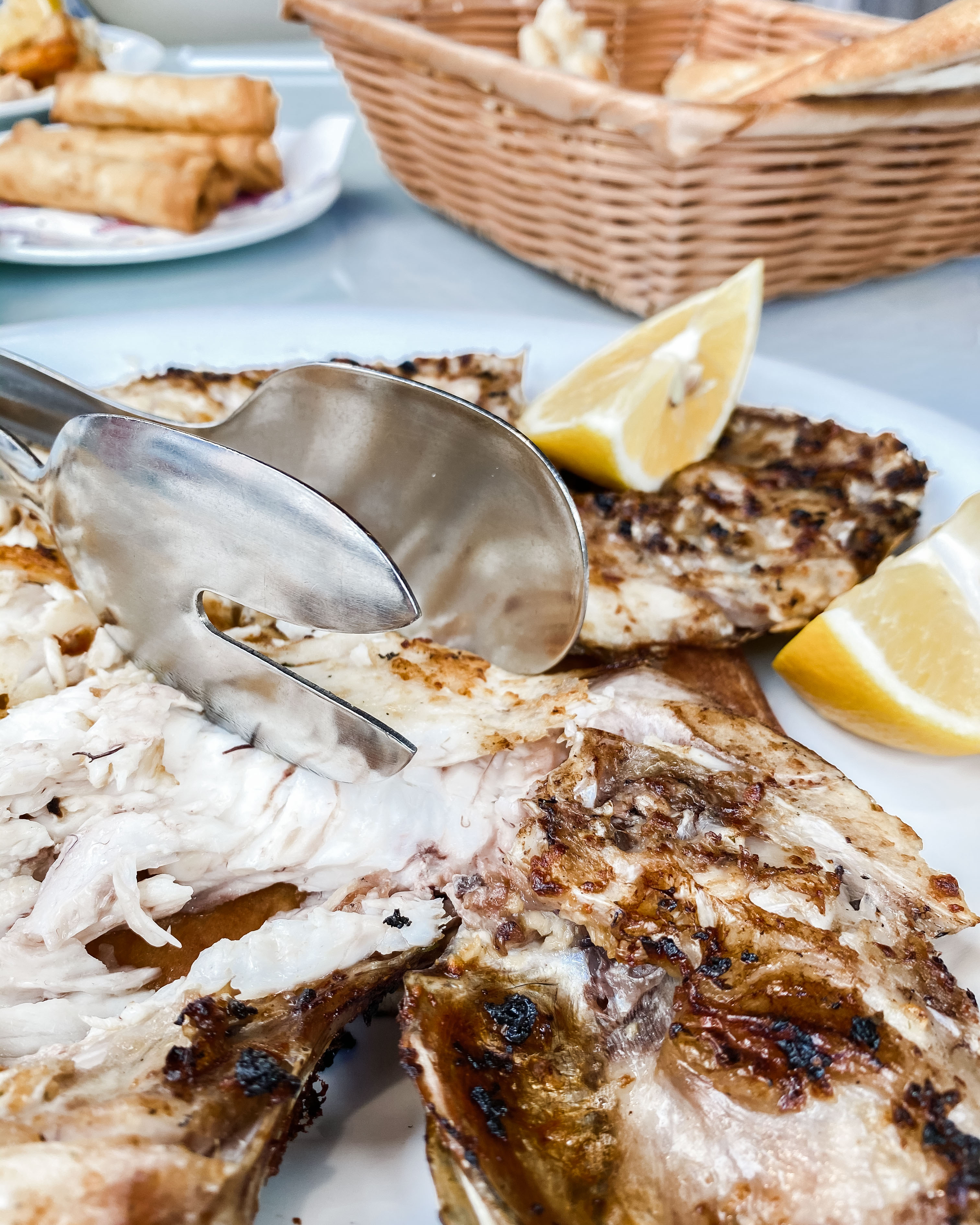 Freshly grilled fish at Turkish House, Muscat
