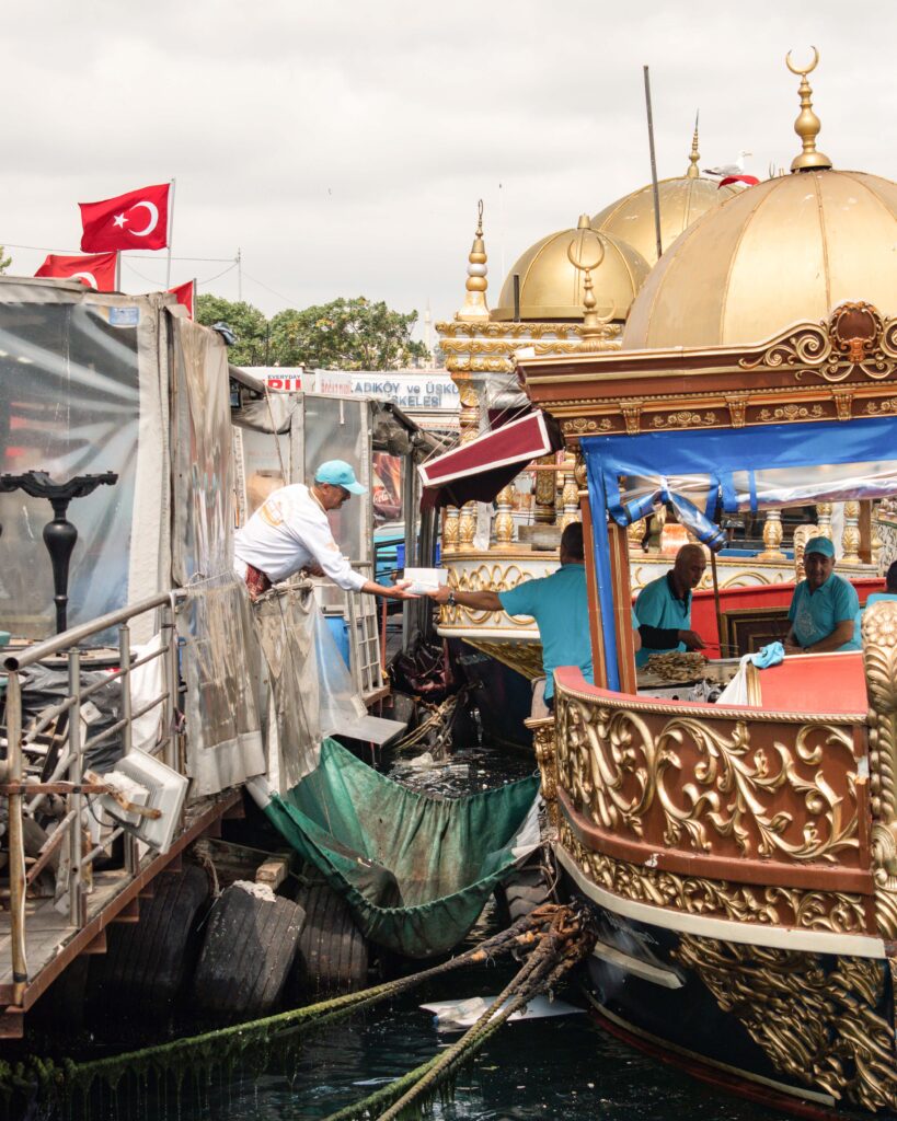 Fish sellers at Galata Bridge, Istanbul 
