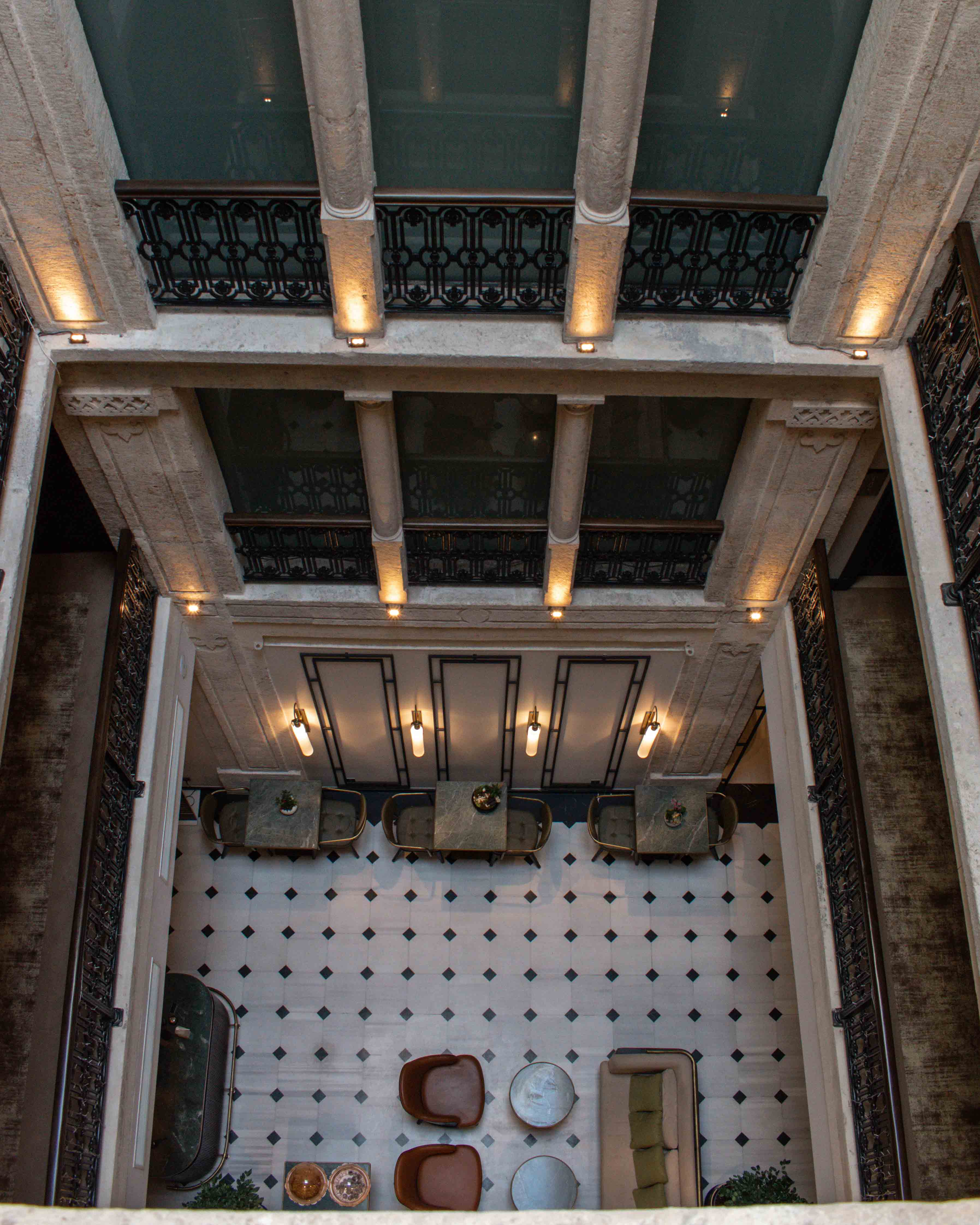 Interior courtyard of Mest Hotel, Istanbul