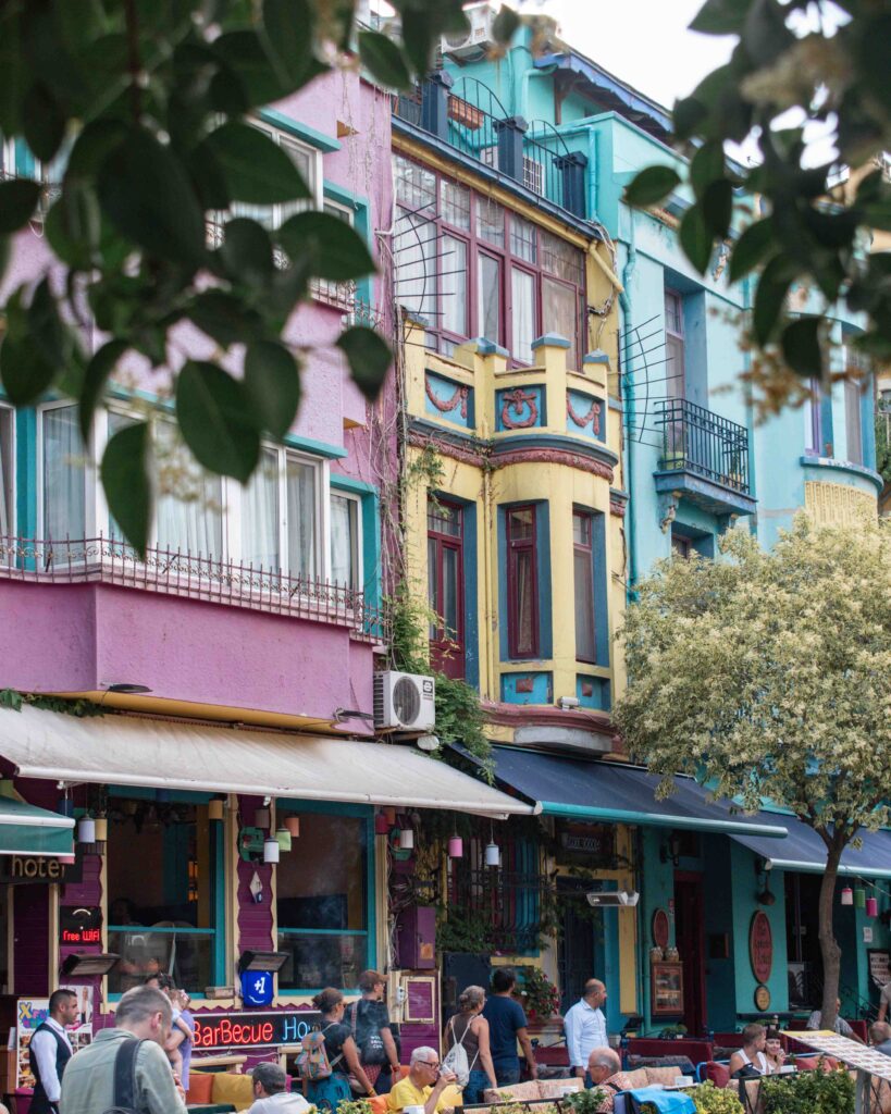 Brightly coloured houses in Istanbul 