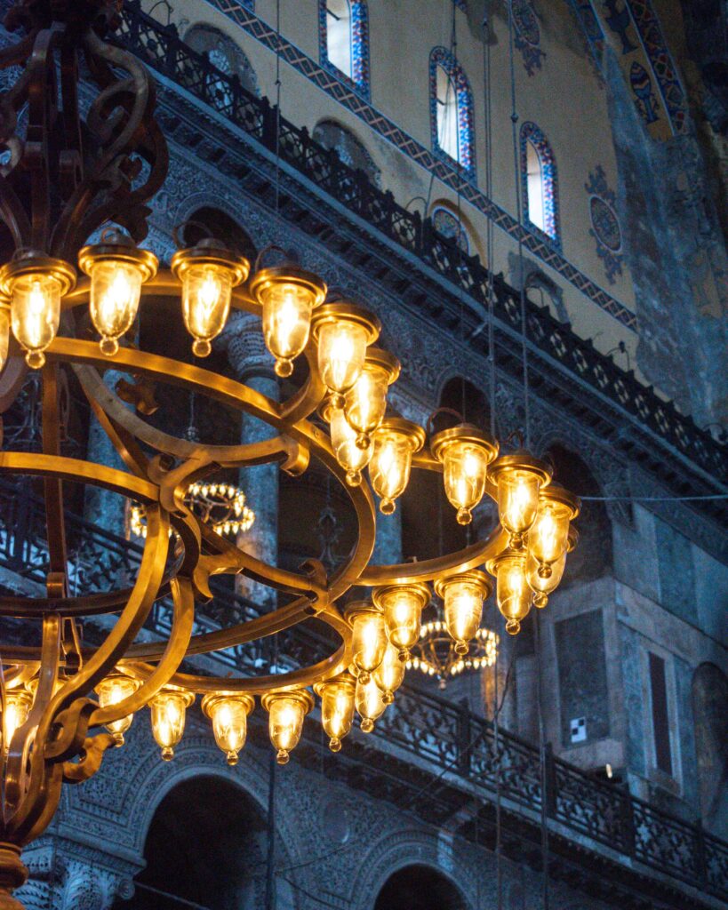 Chandelier inside Hagia Sophia