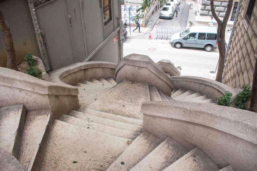 Geometric stone steps in Istanbul 