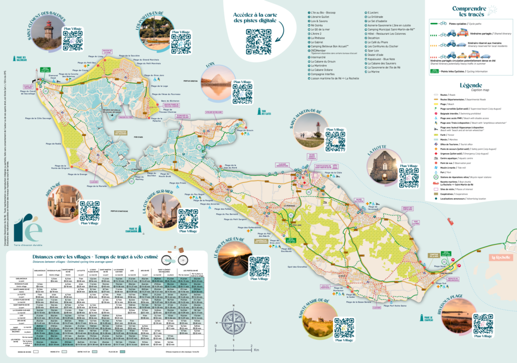Ile de Re cycling route map.